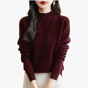 NWT 100% Merino Burgundy Sweater